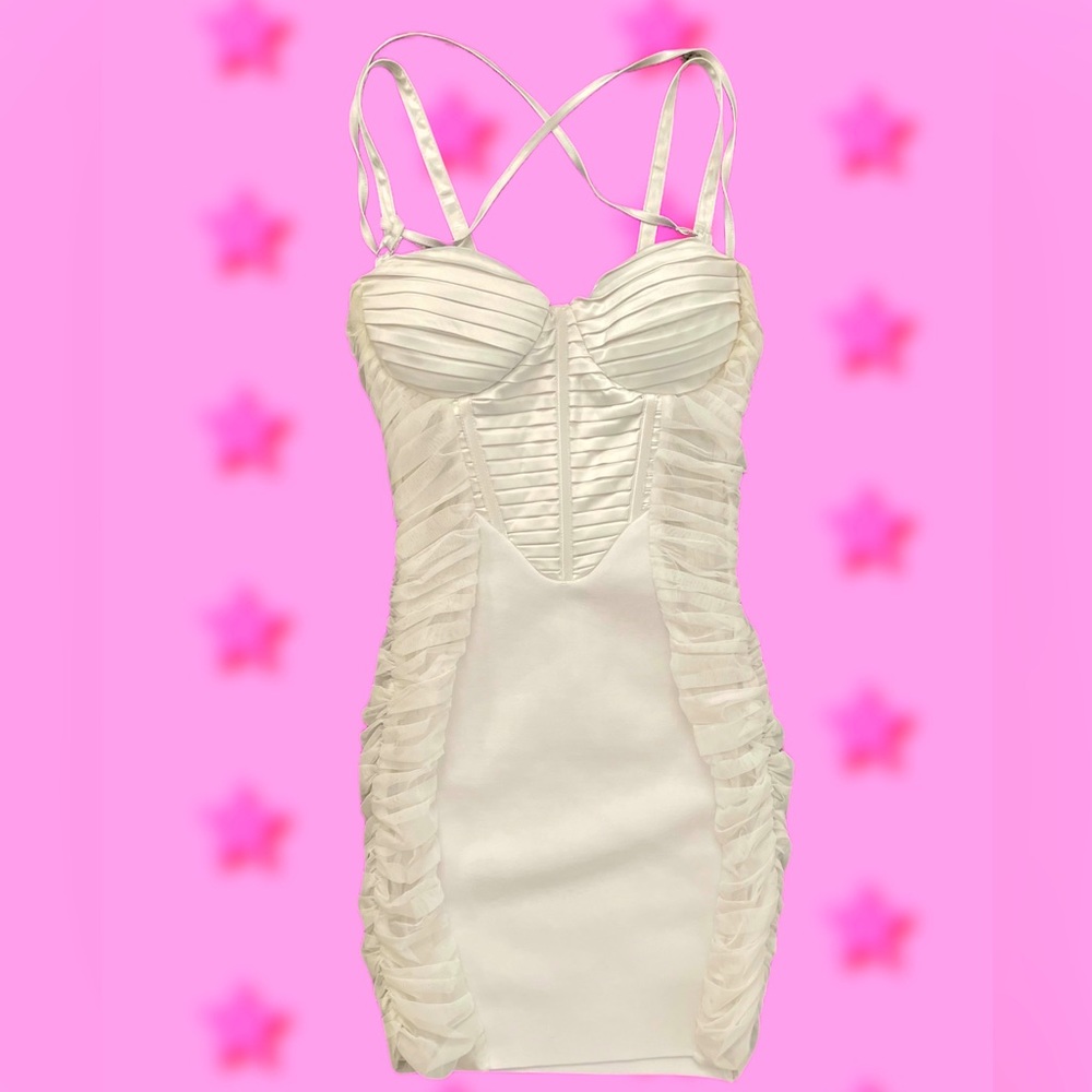 Fashion nova white body dress.